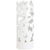 Baroni Home Portaombrelli Design Moderno Porta Ombrelli in Metallo Flowers con 2 Gancini e Vaschetta Scolapioggia Rimovibile 19X19X49 cm (Bianco)