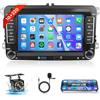 Rimoody 1G+32G Android 13 Autoradio 2 Din per VW Golf 5 6 Passat Polo Tiguan Touran Caddy Skoda Seat 7 Pollici Autoradio con GPS Navi WiFi Mirror Link Bluetooth FM/RDS/DAB+/OBD2/DVR/SWC Telecamera Posteriore