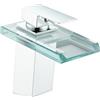 ZYNUHMO Rubinetto da bagno, rubinetto a cascata in vetro,Rubinetto per lavabo, cromato