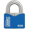 ABUS Lucchetto in Granito 37ST/55#SZP in Acciaio Inox - Per Uso Esterno - Con Scheda di Sicurezza e Cilindro a Disco Plus - Livello di Sicurezza 10 - Blu/Argento