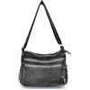 AdiStylinno Denim Hobo Bags Donna Retro Tela Borsa a tracolla Leggera Crossbody Bag Grande Capacità Jean Borsa, Nero , 30 x 14 x 21 cm