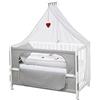 roba Lettino per Neonati Co-Sleeping Adam e Eule, 60 x 120 cm, Biancheria per Lettino Inclusa, Motivo con Gufetto e Istrice, Altezza Regolabile, Legno Laccato Bianco