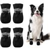 WEITAPYT 4 PCS Scarpe Cani Antiscivolo, Scarpe Estive per Cani, Stivali Estivi per Cane, Dotato di Nastro Riflettente, Adatto per Uso Interno Ed Esterno, Traspirante E Resistente all'Usura/Nero 6
