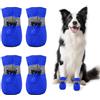 WEITAPYT 4 PCS Scarpe Cani Antiscivolo, Scarpe Estive per Cani, Stivali Estivi per Cane, Dotato di Nastro Riflettente, Adatto per Uso Interno Ed Esterno, Traspirante E Resistente all'Usura/Blu 2