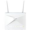 D-Link G415 Smart Router 4G AX1500 EAGLE PRO AI, LTE Cat 4 con download fino a 150 Mbps, Wi-Fi 6/Traffic Optimizer con AI, Porte Gigabit, WPA3, Supporto Wi-Fi Mesh, Sbloccato, Bianco