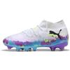 PUMA Scarpe da calcio FUTURE 8 PRO BRILLIANCE FG/AG da donna, Scarpe, Bianco/Fizzy Apple/Bright Aqua, 35.5