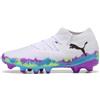 PUMA Scarpe da calcio FUTURE 8 MATCH BRILLIANCE FG/AG da donna, Scarpe, Bianco/Fizzy Apple/Bright Aqua, 35.5
