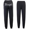 Hahaemma - Pantaloni sportivi da donna con strass, stile hip hop, in vita elasticizzata, per sport Nero M