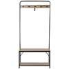 HOMCOM Appendiabiti con Panca e Scarpiera in Stile Industriale, Mobile per Ingresso Vintage in Legno e Acciaio Nero