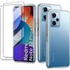 HuiYouMY 2Pcs Cover e 2Pcs Vetrino Compatible with Redmi Note 12 Pro 5G/Pro+ Cover antiurto Custodia piu Vetro temperato Compatible with protezione Redmi Note 12 Pro 5G/Pro+ Pellicola protettiva,Clear