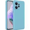 TBOC Cover Compatibile con Xiaomi Redmi Note 12 4G [6.67 ] Custodia Rígida [Azzurro] Silicone Liquido [Sensazione Morbida] Fodera Interna Microfibra [Protegge Fotocamera] Antiscivole Resistente