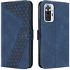 OKZone Cover per Xiaomi Redmi Note 10 Pro/Redmi Note 10 Pro Max, Custodia a Libro in Pelle Protettiva Folio Portafoglio con Chiusura Magnetica e Slot per Carte Wallet Case Flip Cover (Blu)