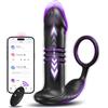 AWFJUREN Prostata Vibratore Anale Plug Analesex con Anello per Pene, 3 in1 Anal Plug Vibratore per Uomo Sex Toys, Anello Vibrante per il pene con10 Modalità, Sex Toys Uomo Plug Anale Vibrante