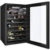 Candy DiVino CWC150EM/N Cantinetta Vino Refrigerata, 41 Bottiglie, Luci a LED e Trattamento Anti UV, Ripiani in Acciaio Inox, Porta Reversibile, 39 dBa, Libera Installazione, 49x55x84.5 cm, Nero