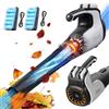 Litheli Soffiatore a Batteria, Soffiatore Elettrico Senza Spazzole, 180 km/h, 973 m³/h, Soffiatore Foglie a Batteria 2x20 V 2x4.0AH, Adatto per Pulire le Foglie