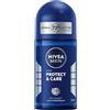 NIVEA MEN Deodorante Roll on Protect & Care 6 x 50 ml, Deodorante uomo per una protezione 72h, Deo roll on antitraspirante senza alcool e dermotestato, Con ingredienti nutrienti NIVEA Creme