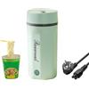 Rauwseul Bollitore elettrico da viaggio 500ml, mini scaldino portatile, 3 in 1, mini brocca thermos 304, alloggiamento in acciaio inox, 220V (AC), coperchio a pressione, spegnimento automatico, verde
