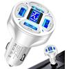 Bvizyelck Porta USB per caricabatteria da auto, adattatore per caricabatteria da auto USB,Caricabatterie per accendisigari 4 in 1 | Con display digitale a LED 4 porte USB 3.1A Caricabatterie per
