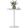 HOMCOM Tavolo da Cucina Rotondo per 2 Persone dal Design Moderno in Acciaio, Ø60x72 cm, Bianco | Aosom Italy