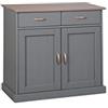 Inter Link - Cassettiera - Credenza - 2 ante - 2 cassetti - Pino massiccio - Laccato grigio seppia - Stile rustico - Luzerna 3.1