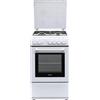 De Longhi Cucina a Gas 4 Fuochi Forno Elettrico con Grill Larghezza x Profondità 50x50 cm con Coperchio colore Bianco - DL554EW