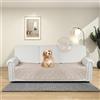 DUJUIKE Copridivano impermeabile, Coperta 100% impermeabile per cani, telo impermeabile divano, Copriletto impermeabile per cani,gatti, fondo antiscivolo (Crema, 76-180cm(1 Pack))
