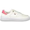Tommy Hilfiger Donna Sneakers da Runner Essential Basket Profilo Basso, Bianco (Ancient White/Heritage Pink), 38