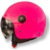 JFM Casco Jfm Demi Jet Monocolore Rosa Lucido