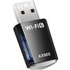 RUIZHI Chiavetta USB WiFi 6 AX900 Dual Band 2,4G/5GHZ per PC, WLAN Stick MU-MIMO, WPA3, Internet Dongle Adattatore Senza Driver per PC/Desktop/Laptop Mouse Win7/10/11