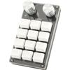 SUCIE Tastiera Macro Programmabile con Una Sola Mano, Mini Tastiera da Gioco a 12 Tasti con 2 Manopole, Tastierino Multifunzione Multifunzione Fai-da-te Tasti Macro PBT Keycaps per PC Computer(Bianco)