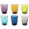 Excelsa Color Wave Set 6 Bicchieri in vetro colorato in pasta, Multicolore, 300 ml.