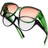 Face Shadow Occhiali da sole polarizzati da donna sopra gli occhiali normali, occhiali da sole per portatori di occhiali protezione UV400 oversize, ultra leggeri per guida pesca, XL-trasparente verde