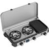 Campingaz Fornello Gas Camping Kitchen 2 MultiCook 3 Bruciatori Accensione Piezo Acciaio