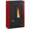 La Nordica Stufa a pellet libera installazione 2,4-4,4 kW nero bordeaux ghisa e acciaio
