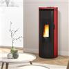 Extraflame Amika Stufa a pellet hermetica 8 kW bordeaux riscaldamento casa