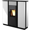 Cola Stufa a pellet bianca 12,4kW acciaio e vetro ventilata canalizzabile libera installazione