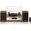 Lenco MC-160WD Giradischi Manuale in Legno 3 Velocità Bluetooth Radio DAB/FM