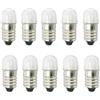 ShuoHui Lampadina a LED con attacco E10, 0,5 W, 12 V, luce bianca fredda, per fari, per sostituire 6000 K (10)