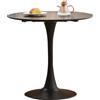 GrandCA HOME, 80 cm, tavolo da pranzo rotondo, Legno ingegnerizzato Ferro, nero, 80T x 80B x 75H cm