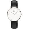Daniel Wellington 0961DW Orologio da donna con cinturino in pelle, 34 mm, Nero