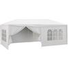 Outsunny Gazebo da Giardino 6x3m, Gazebo da Esterno con Pareti Laterali Rimovibili, Porte e Finestre per Feste, Bianco
