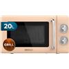 Cecotec Microonde Meccanico con griglia da 20 L Proclean 3110 Retro Beige. 700 W in 6 livelli, timer fino a 30 minuti, modalità sbrinamento, design vintage beige, finiture in acciaio