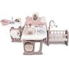 Smoby- Nany Nurse Centro gioco bambole, 7600220376, +3 anni, 3 aree gioco, cucina, bagnetto, cameretta