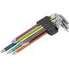 Zarivy Set di 9 chiavi Torx invertite multicolore, in acciaio resistente, per avvitare e svitare viti a testa Torx in varie applicazioni.