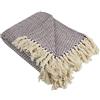 DII Home Essentials DII 100% Cotone Chevron Herringbone Throw per Interni/Esterni Campeggio BBQ, spiagge Everyday Coperta, Eggplant, 50 x 60 Inches