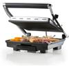 DOMO DO9135G - Griglia a contatto in acciaio INOX, ideale per grigliare panini, toast, carne, pesce e verdure - Rivestimento antiaderente in teflon - 2000 W