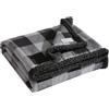Eddie Bauer Coperta reversibile Sherpa da letto, motivo scozzese di bufalo, decorazione per la casa per tutte le stagioni, grigio/nero