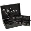 ARCOS Set di Posate Completo 113 Pezzi - 12 Pezzi per Tavola, Pranzo, Pesce, Servizio Caffè e Dessert, con 5 Utensili - Colore Argento, Serie Capri