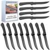 Didarenba Coltelli da bistecca nero 12 pezzi dimensione totale 22 cm lavabile in lavastoviglie coltello bistecca nero