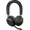Jabra Evolve2 75 Cuffie Wireless PC Stereo con Base di Ricarica e 8 Microfoni - Doppia schiuma, cancellazione attiva del rumore regolabile, adattatore Bluetooth USB-A, compatibili con MS - Nero